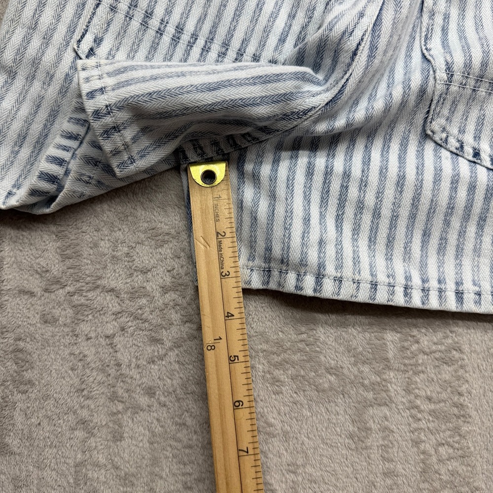 Faherty Herringbone Striped Shorts Womens 26 Blue Indigo High Rise Beachy Preppy - Picture 7 of 10
